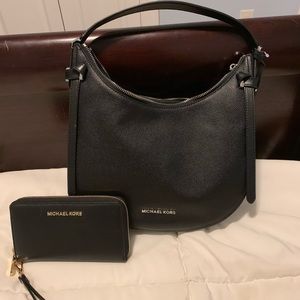 NWT Michael Kors “Cassie” leather bag and wristlet